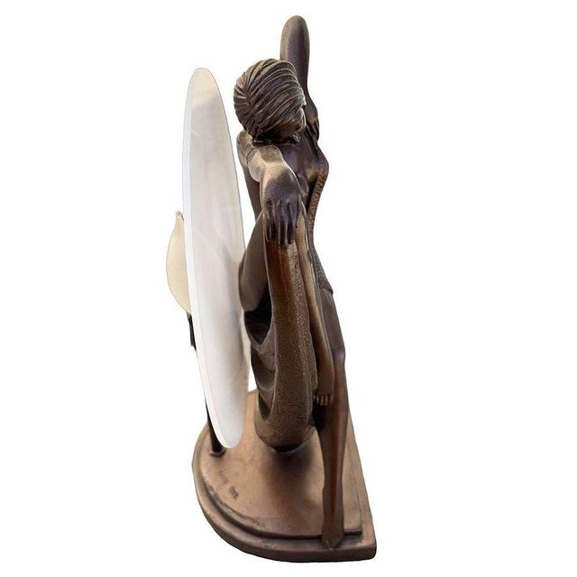 Bronze 1990s Art Deco Style Nude Flapper Lamp by Crosa for Widdop Bingham & Co LTD For Sale - Image 8 of 11