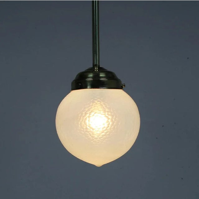 Art Nouveau Iridescent Glass Ceiling Lamp, in Very Good conditions. Designed 1890 to 1919 European Plug (up to 250V).The...