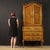 Italian trumeau from 20th century. Louis XV style furniture nicely inlaid in walnut, maple and fruitwood. Double body...