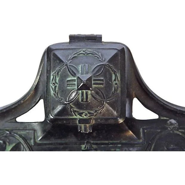 English Antique Edwardian Style Bronze Inkwell For Sale - Image 3 of 5