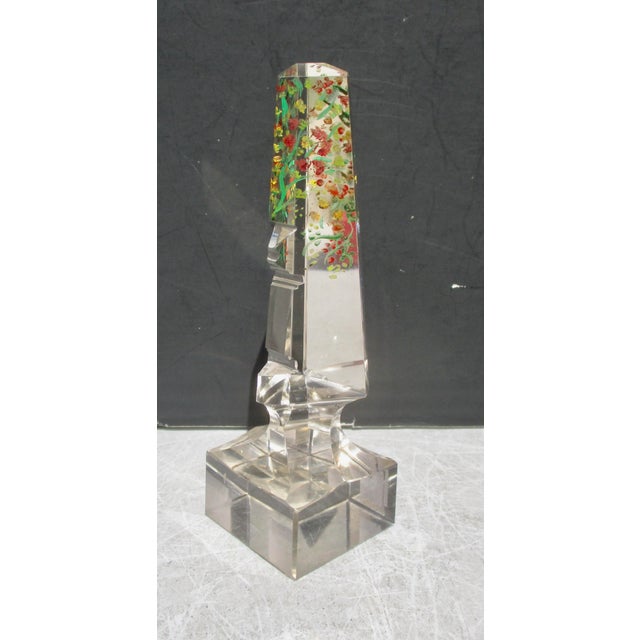 Glass Victorian Crystal Obelisk Optical Trick. Topiary For Sale - Image 7 of 7