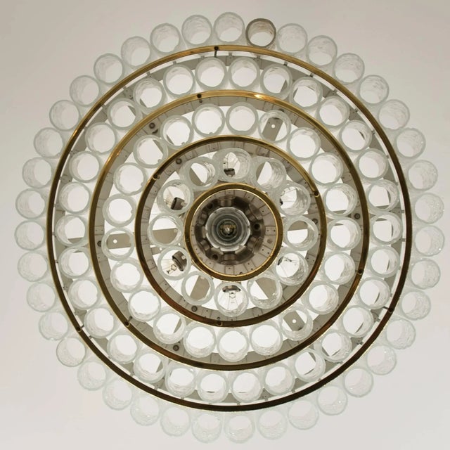 Large Glass Brass Light Fixtures from Doria, Germany, 1969, Set of 3 For Sale - Image 18 of 18