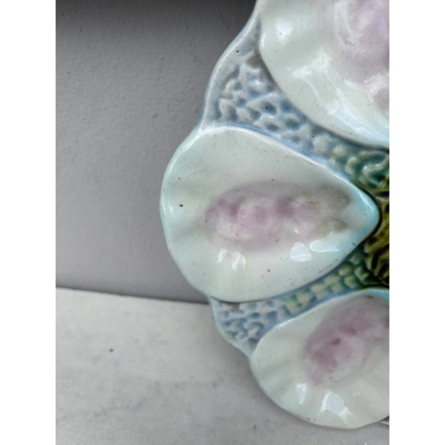 French French Majolica Oyster Plate Orchies, Circa 1900 For Sale - Image 3 of 4