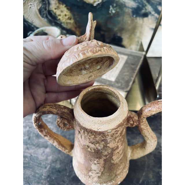 Figurative Handmade Figural Studio Pottery Tea Pot With Bird Lid For Sale - Image 3 of 12
