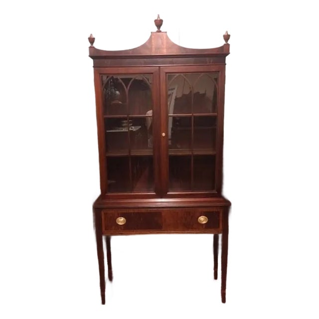 Vintage Federal China Cabinet, Bookcase Cabinet For Sale