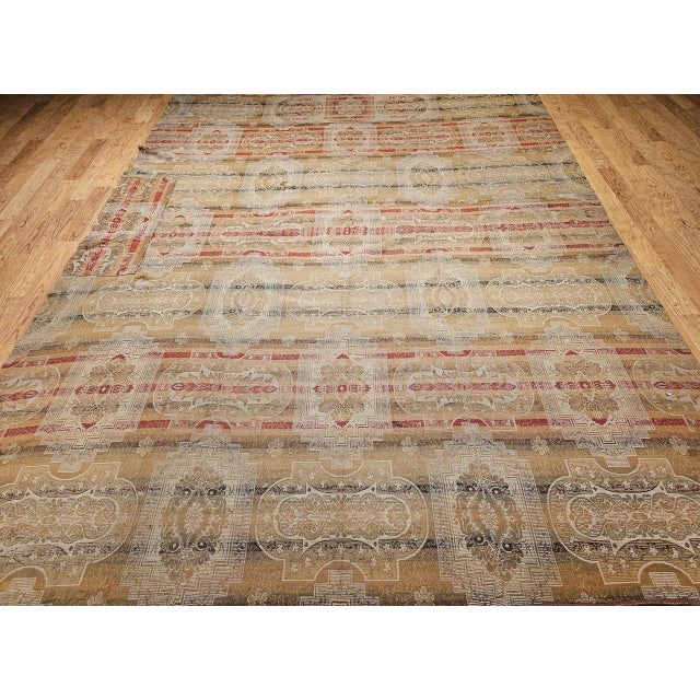 19th Century European Flatwoven Wool Rug, Allover Geometric Design, 9x12 For Sale - Image 11 of 18