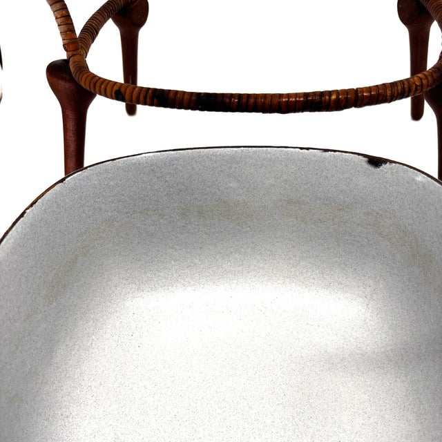 Jens Quistgaard Anker-Line Enameled Cast Iron Casserole With Original Stand, Denmark, 1954 For Sale - Image 9 of 10