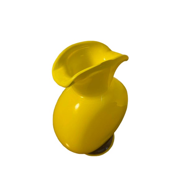 Art Deco Yoav Greenberg Studios Hand-Blown Yellow Art Glass Vase – 11" – Asheville, Nc For Sale - Image 3 of 4