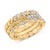 Contemporary 14K Yellow Gold Plated Sterling Silver 1/4 Cttw Diamond Twist Leaf Stackable Ring Set - Size 7 For Sale - Image 3 of 6