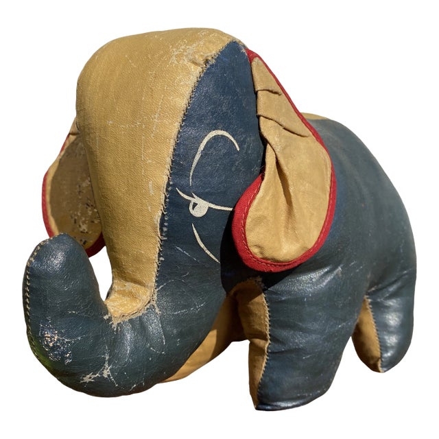 Mid 20th Century Stuffed & Painted Canvas Elephant For Sale