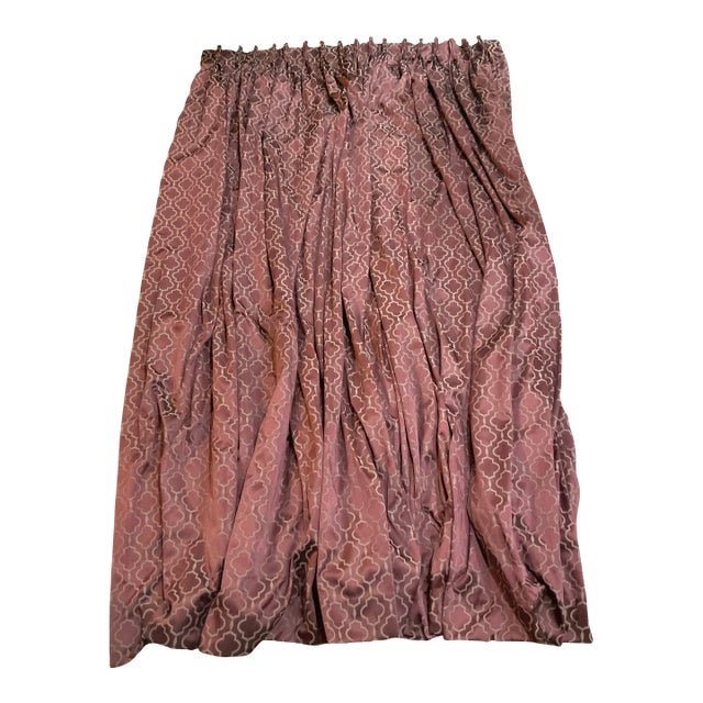 Pair of Custom, High-End Designer-Grade Fabric Oxblood Drapery Panels / Curtains - Lined, Pinch Pleated and Heavily Gathered - Traditional Style For Sale