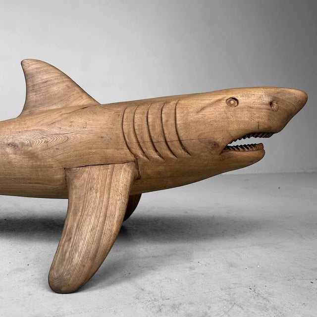Large Wooden Shark, Japan, 1950 For Sale - Image 14 of 16