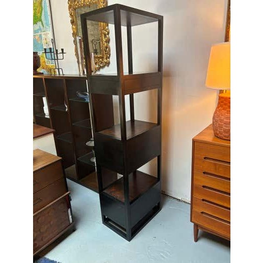 Brown Tall Display Cabinet in Wood, Mid-Century Modern Style, USA, 1970s For Sale - Image 8 of 11