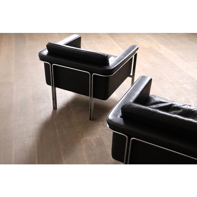 Black Vintage Model 6912 Lounge Chairs in Black Leather by Horst Brüning for Kill International, Germany, 1967, Set of 2 For Sale - Image 8 of 18