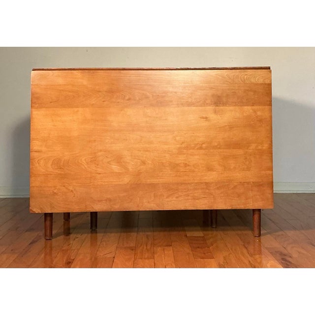 Conant Ball Dining Farm Table Drop Leaf Gate Leg Folding Solid Maple, Circa 1960’s For Sale - Image 11 of 12