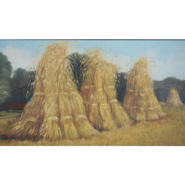 After the Harvest - Mid Century Landscape in Oil on Canvas by Bern Burger For Sale - Image 4 of 6