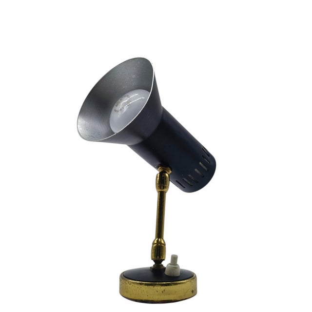 Metal Black Metal and Brass Wall Lamp from Stilnovo, Italy, 1950s For Sale - Image 7 of 11