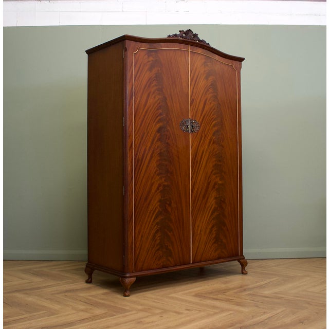 Vintage Queen Ann Style Wardrobe, 1950s For Sale - Image 12 of 12