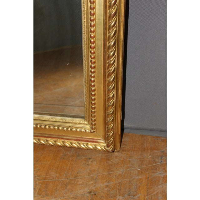 Louis XVI Style Mirror in Gilded Stucco, 19th Century For Sale - Image 9 of 12