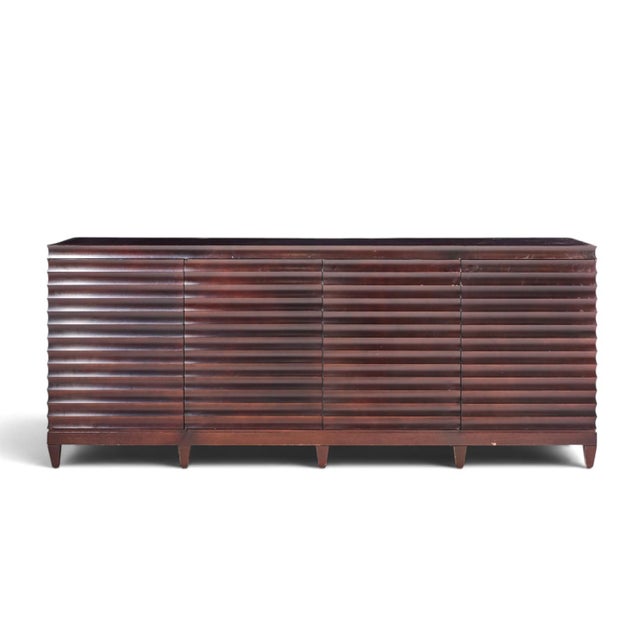 Barbara Barry for Baker Mahogany Fluted Sideboard Credenza This credenza measures: 84 wide x 22 deep x 34.25 inches high...