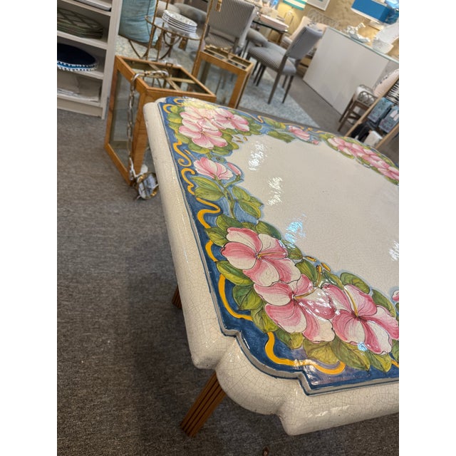 Vintage Italian Floral Concrete Table For Sale - Image 10 of 10