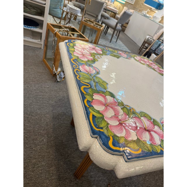 Vintage Italian Floral Concrete Table Top Only For Sale - Image 10 of 10