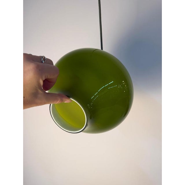 Glass Green Glass Pendant Lamp by Hans-Agne Jakobsson for Staff For Sale - Image 7 of 11