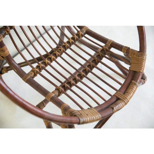Old New House Vintage Mid Century Rattan Kid's Chair For Sale - Image 4 of 10