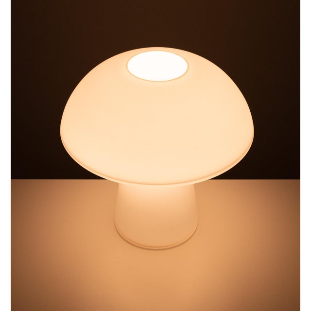 White Large Mushroom Table Lamp from Glasshutte Limburg, Germany, 1970s For Sale - Image 8 of 10
