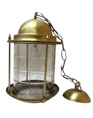 Vintage Lantern Pendant in Brass, 1920