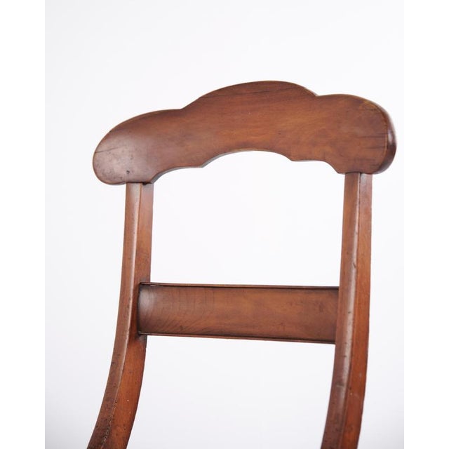 Late Empire Hall Chair in Mahogany and Floral Fabric, 19th Century For Sale - Image 9 of 11