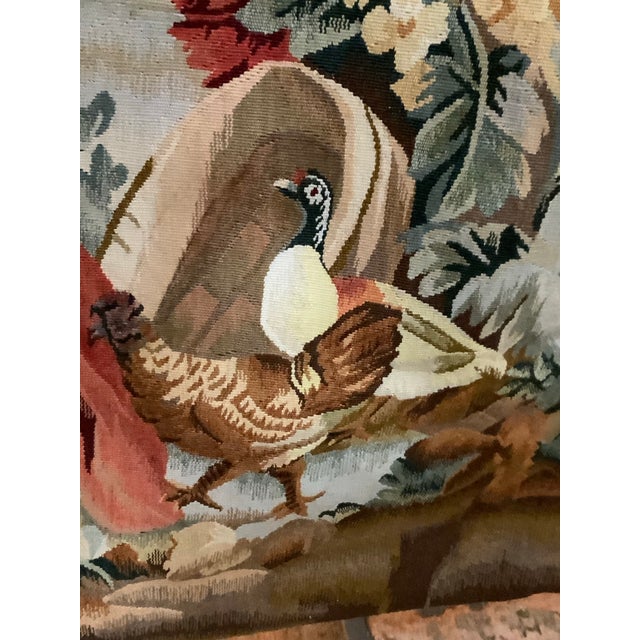 Early 20th Century Large Vintage Figural Aubusson Pastoral Tapestry 50” X 72” Appearing to Be Handwoven Wool - A True Focal Point, Statement Piece - See Pics! For Sale - Image 5 of 11