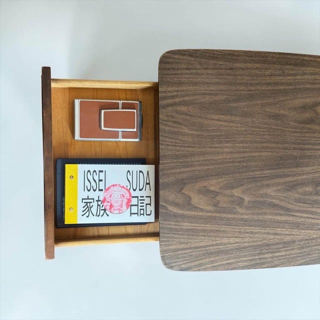 Brown 1960s American of Martinsville Walnut & Cane Nightstand / Side Table For Sale - Image 8 of 8