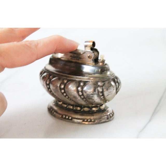 Vintage American Silver Plate Art Deco Table Lighter by Ronson Crown For Sale - Image 9 of 10