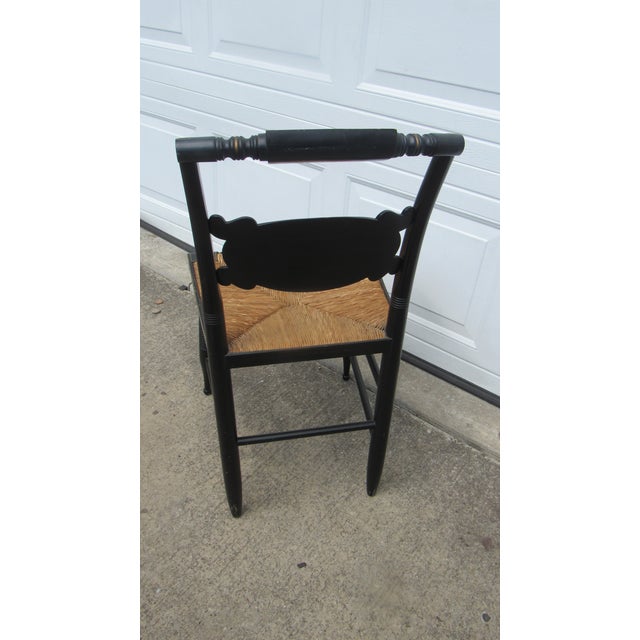 Textile Hitchcock Black Rush Farmhouse Chair For Sale - Image 7 of 7