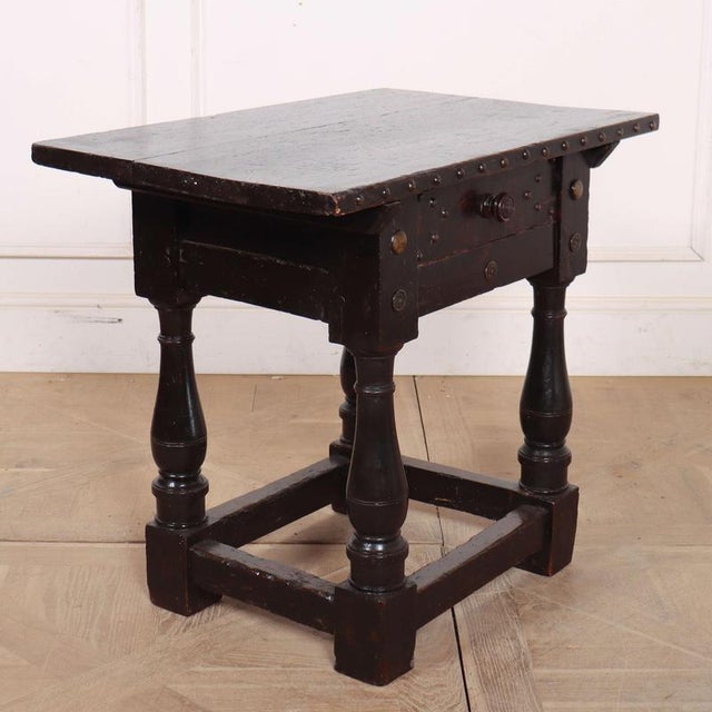 Wood Italian Side Table in Walnut For Sale - Image 7 of 9
