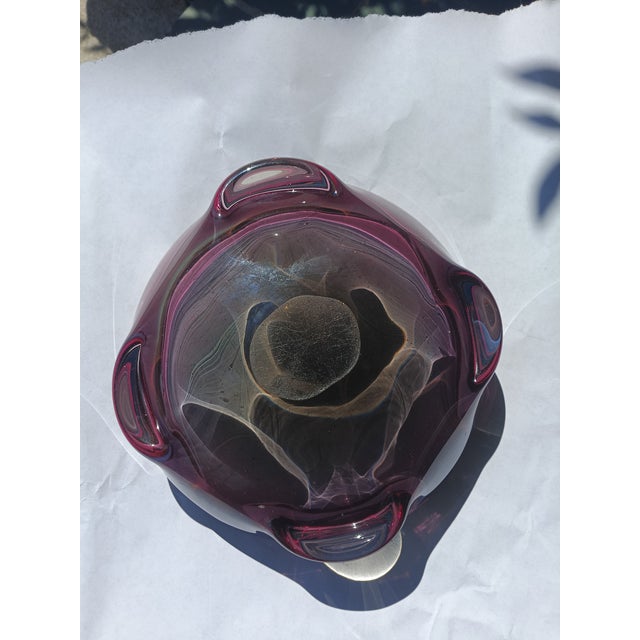 Amethyst Late 20th Century Murano Attributed Sommerso Glass Catchall – Amethyst, Blue, Black For Sale - Image 8 of 12