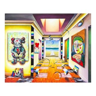 Ferjo, Homage to Modern Art, Huge Original Painting on Canvas, Signed, 48 X 60 In. For Sale