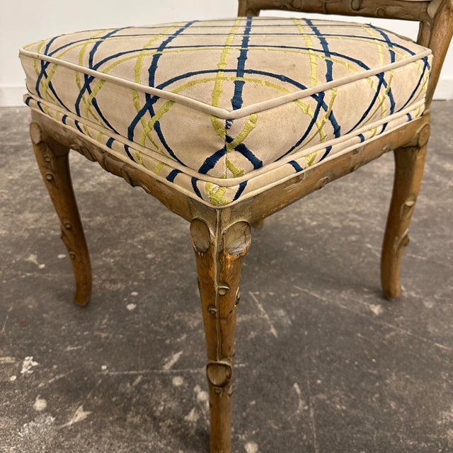 Mid-Century Modern Set of 4 Faux Bois Dining Chairs For Sale - Image 3 of 12