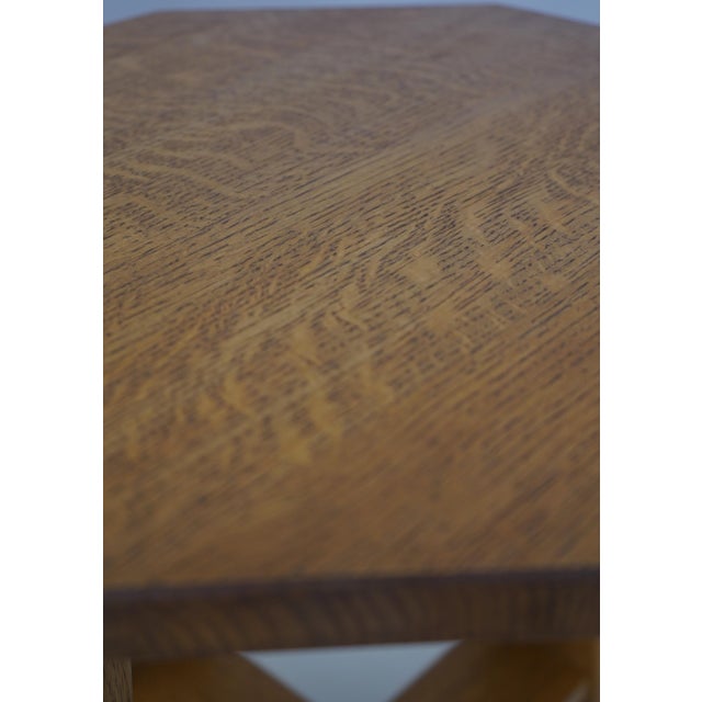Mission Oak Bench Made Stickley Style Table For Sale - Image 11 of 16