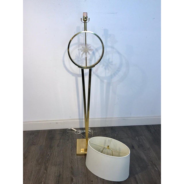 Modern Brass and Rock Crystal Sphere Floor Lamp | Chairish