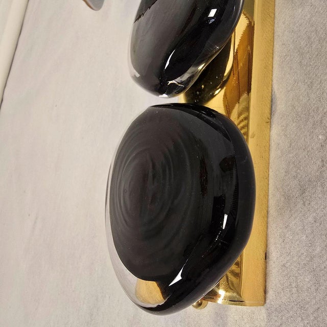 Pair of Gold Murano Glass, Mid Century Modern Sconces, Italy 1980s For Sale - Image 10 of 11