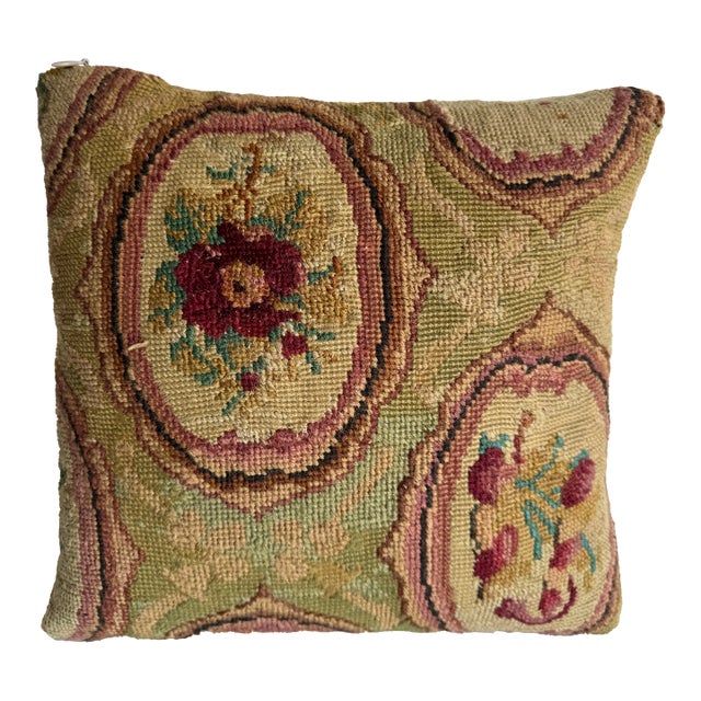 1850 English Needlework Pillow For Sale
