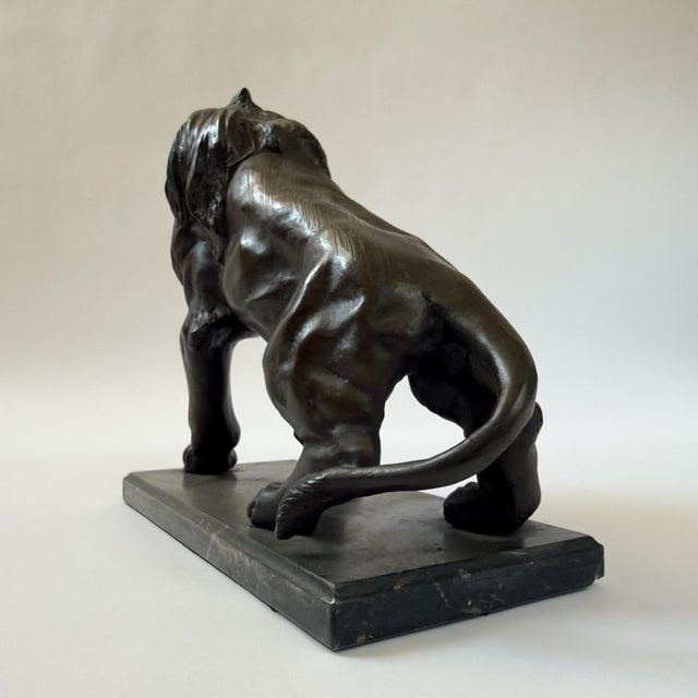 Bronze “Lion of Paris” Sculpture – After Antoine-Louis Barye, French Animalière, 12” H For Sale - Image 4 of 7