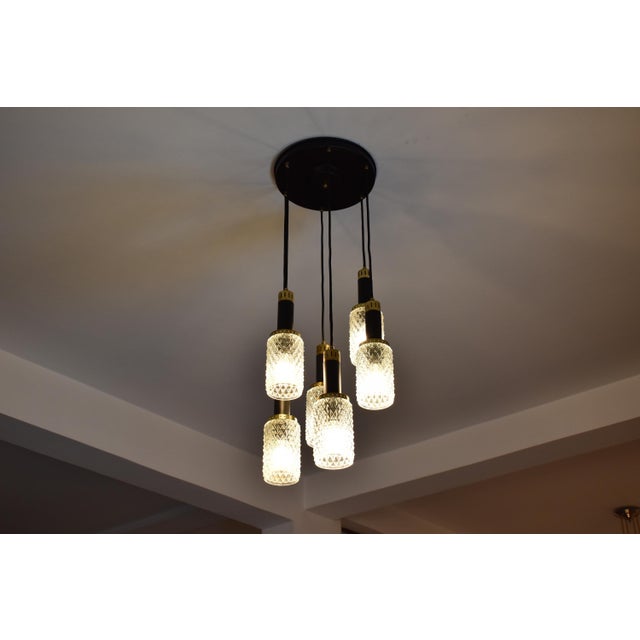 1960's 6 Light Glass Pendant by Stilnovo For Sale - Image 6 of 12