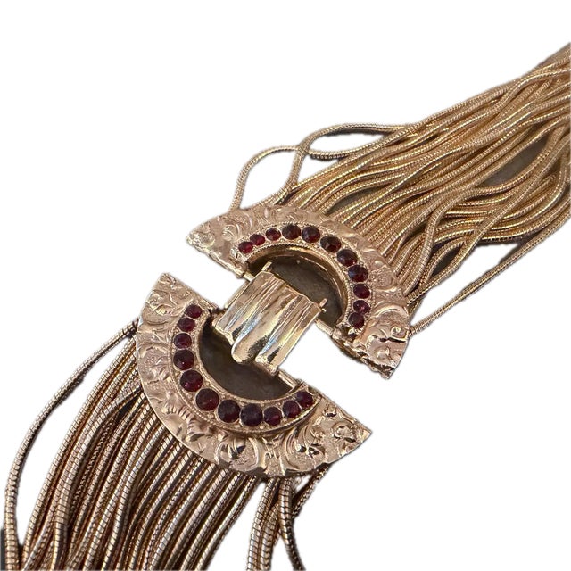 2010s High Quality Costume Jewelry Gilt Metal Italian Multi-Strand Necklace For Sale - Image 9 of 17