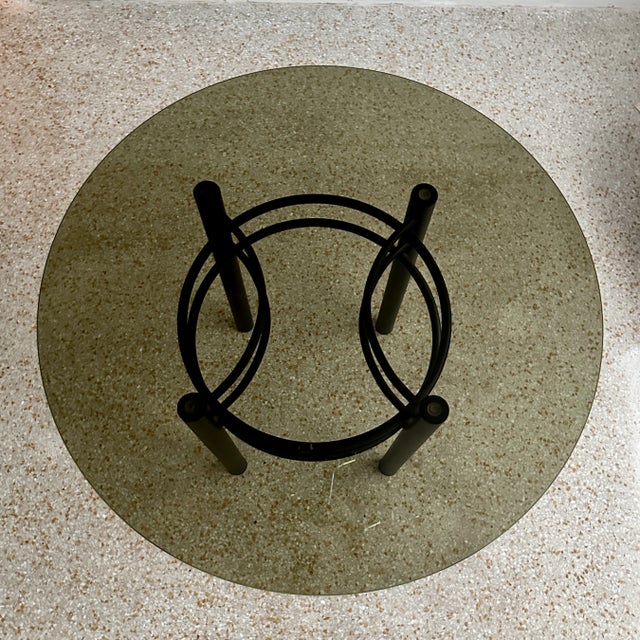 Relocation Super Sale! Classic 1980s Tubular Metal and Tinted Glass Table For Sale In Miami - Image 6 of 10