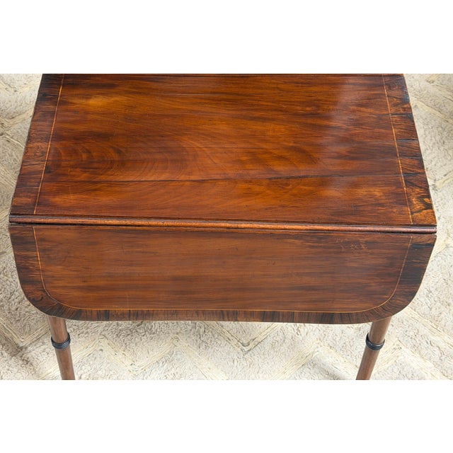 English Regency Mahogany Diminutive Drop-Leaf Side Table with Drawer, Circa 1830 For Sale In Atlanta - Image 6 of 14