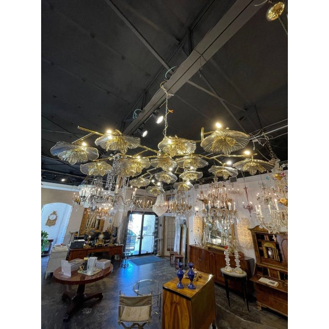 Gold Murano Gold Flower Chandelier For Sale - Image 8 of 10