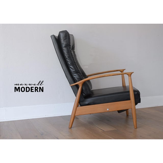 Stunning vintage mid century modern reclining lounge chair designed by Milo Baughman for James Inc (later renamed Thayer...